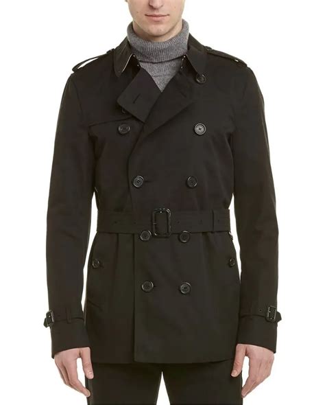 burberry men's sandringham short trench coat